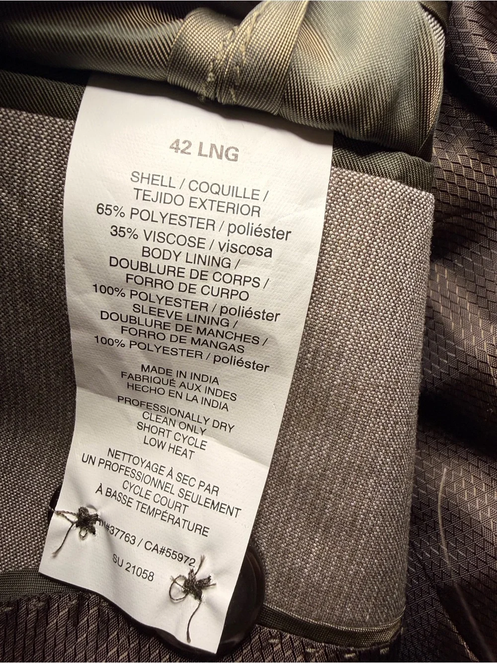 Savane Sport Coat Blazer Men’s 42L Gray 2 Button Classic Suit Jacket Long